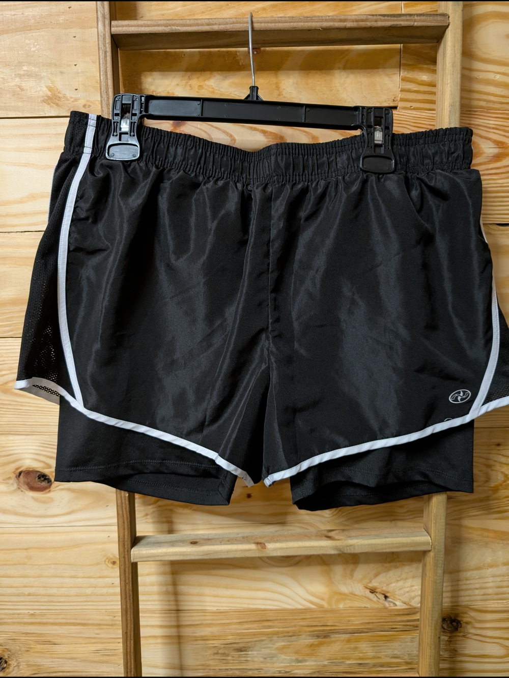 Women’s 💜 Black Athletic Shorts with White Trim — Lightweight Performance